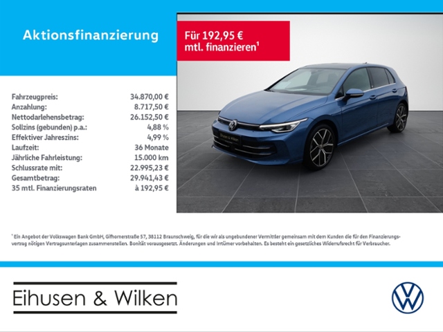 Volkswagen Golf VIII 1.5+DSG+STYLE+50 JAHRE+HU+DCC+PANO+