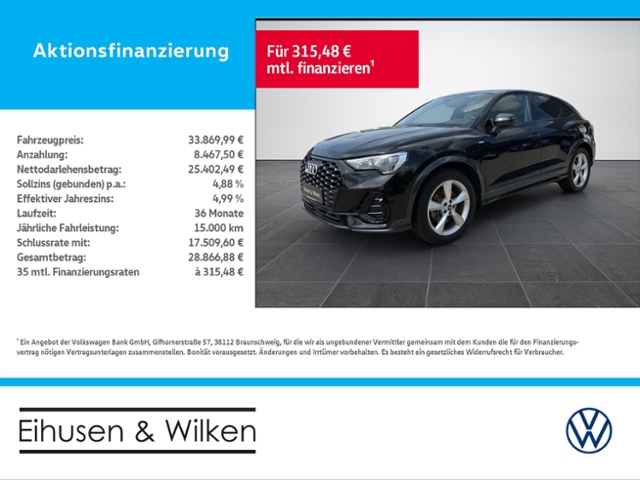Audi Q3 Sportback 45+TFSI e+S-LINE+OPTIK SCHWARZ+AHK+